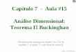 Capítulo 7 - Aula #15 Análise Dimensional: Teorema PBuckinghanim250/SITE IM250/SITES... · EM 461 –Prof. Eugênio Rosa Capítulo 7 - Aula #15 Análise Dimensional: Teorema PBuckinghan