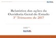 Relatório das Ações da Ouvidoria Geral do Estado da Bahia ... · equipe de atendentes do Call Center da Superintendência de Previdência do Estado (Suprev), vinculada à Secretaria
