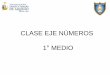 CLASE EJE NÚMEROS 1 MEDIO - SECST€¦ · CLASE EJE NÚMEROS 1°MEDIO . 1. Conjuntos numéricos 2. Definiciones 3. Orden 4. Transformaciones 5. Propiedades 6. Operatoria. 1. Conjuntos