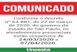 COMUNICADO - Unoeste · COMUNICADO Conforme o decreto nº 64.881, de 22 de março de 2020, do governo do estado de São Paulo, os atendimentos presenciais estão suspensos de
