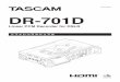 DR-701D RM-J RevC4 TASCAM DR-701D第1章 はじめに 本機の概要 本機は、デジタル一眼レフカメラおよびビデオカメラでの動画撮影 に適した、高品質な録音環境を提供するオーディオ出力と機能を搭