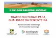 TRATOS CULTURAIS PARA QUALIDADE DA SEMENTEIRA · 2013-11-24 · da produção anual de massa verde para palhada SISTEMA PLANTIO DIRETO Redução de plantas daninhas O plantio direto