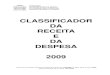 CLASSIFICADOR DA RECEITA E DA DESPESA CLASSIFICADOR DA RECEITA E DA DESPESA 2009 PREFEITURA DA CIDADE