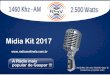 Mídia Kit 2017 - Rádio Sentinela... Mídia Kit 2017 A Rádio mais popular de Gaspar !!! 1460 Khz - AM 2.500 Watts2.500 Watts Rua São Pedro, 245 - centro - 89110-082 - Gaspar - SC