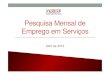 Pesquisa Mensal de Emprego em Serviços€¦ · A pesquisa apresenta as informações por setor de atividade econômica, com desagregação para os segmentos de serviços. A Pesquisa