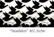“Tesselação” -M.C. Escher · “Tessellation”, “Tesselação”com dois “S”,é a tradução do termo “Tessellation”, do inglês, e representa um conjunto de imagens