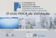 O ciclo PDCA da Validação€¦ · Planejar (Plan) Compliance Legislação: Indústrias de cosméticos: RDC 48 de Outubro de 2013 Manufaturas: conhecer e mapear todas as áreas e