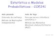 Estatística e Modelos Probabilísticos - COE241classes/est-prob-2011/slides/aula_20.pdf · Xi (x) =F X (x), para todo i e todo x. Rosa Leão – 2011 Estatística Definição: 