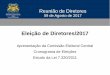 Eleição de Diretores/2017 · 29/11/2017 Comunicação dos resultados de impugnações pela Comissão Eleitoral Central. 06/12/2017 Comunicação do resultado oficial do Processo