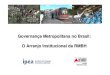 Governança Metropolitana no Brasil: O Arranjo ...ipea.gov.br/redeipea/.../governanca_metropolitana/... · 11 2004: Emenda Constitucional nº 65 - reorganiza o arranjo institucional