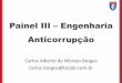 Painel III - Instituto de Engenharia · Gestão de riscos –Lei Anti Corrupção foi recém regulamentada –Autoridades e sociedade estão mais sensíveis ao tema corrupção Reputação