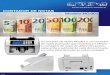 Folheto Contador Notas - onmicro.pt · Contagem de notas de diferentes valores e países Identi˜cador de moeda automático Atualizações fáceis via USB/SD card Leitura de numero
