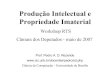 Produção Intelectual e Propriedade Imaterialpedro/trabs/rts2007.pdf · Bem (jurídico) imaterial: Valor econômico de direitos, do trabalho humano e da energia, [ou] criações