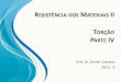 RESISTÊNCIA DOS MATERIAIS II · 2012. 9. 9. · Material Didático Resistência dos Materiais (Hibbeler) – Parte 1 / 2 Páginas 174 a 185. ... •Em tubos de parede fina, ... resultante