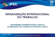 ORGANIZAÇÃO INTERNACIONAL DO TRABALHO · 2012. 4. 2. · c Programa Internacional para a Eliminação do Trabalho Infantil •Escravidão ou trabalho forçado •Exploração sexual