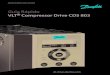 Guia Rápido VLT Compressor Drive CDS 803Desconecte da rede elétrica (e desconecte a alimentação CC, se presente) 2. Aguarde o tempo indicado na Tabela 1.1 para a descarga do barramento