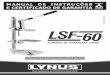 Lynus Manual Suporte Furadeira LSF-60 201910O mesmo comporta furadeiras com mandril de 3/8" e 1/2", com avanço de furação até 60mm e ajuste de ângulo de 0 a 180°, o que permite