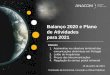 Balanço 2020 e Plano de Atividades para 2021