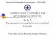 HIDROLOGIA E HIDRÁULICA APLICADAS (LOB1216)