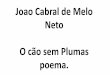 Joao Cabral de Melo Neto O cão sem Plumas poema
