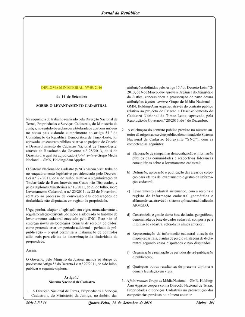 Pdf Jornal Da República · Recurso à Metodologia De