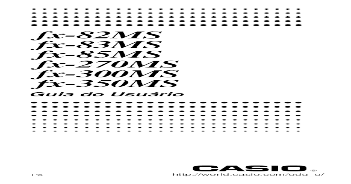 Manual Calculadora Casio Fx-82MS